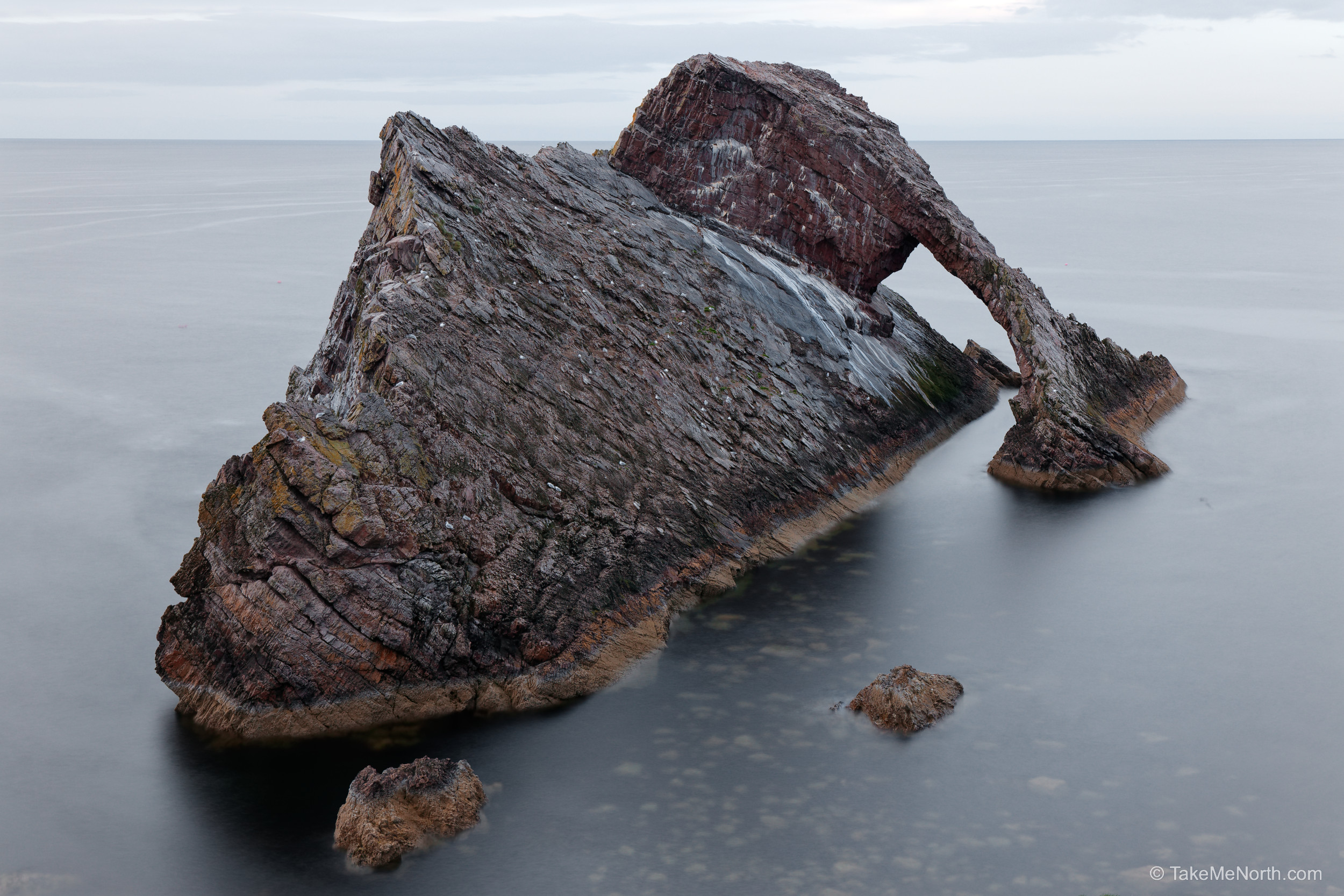 Bow Fiddle Rock seen from the Moray Coast Trail